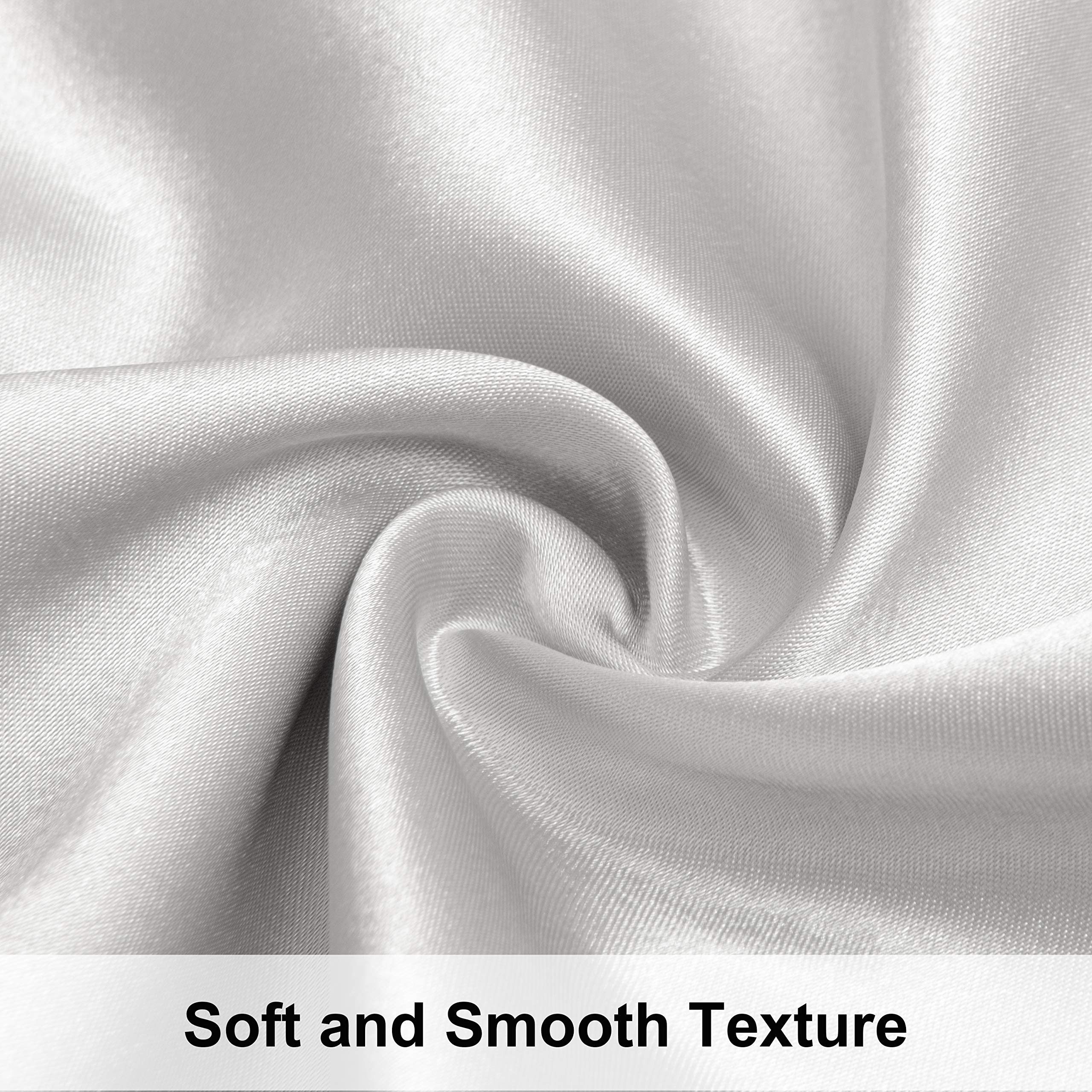 Ntbay 2 Pack Satin Queen Pillowcases For Hair And Skin, Luxurious And Silky Pillow Cases With Envelope Closure, 20X30 Inches, Silver Grey